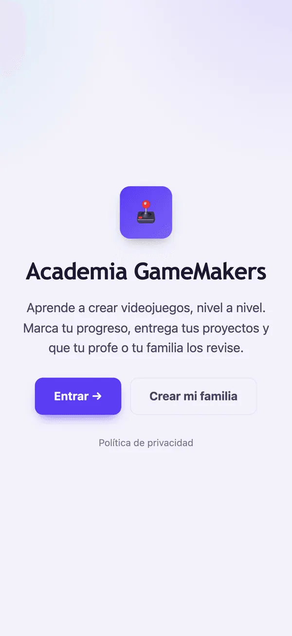 Academia GameMakers en móvil