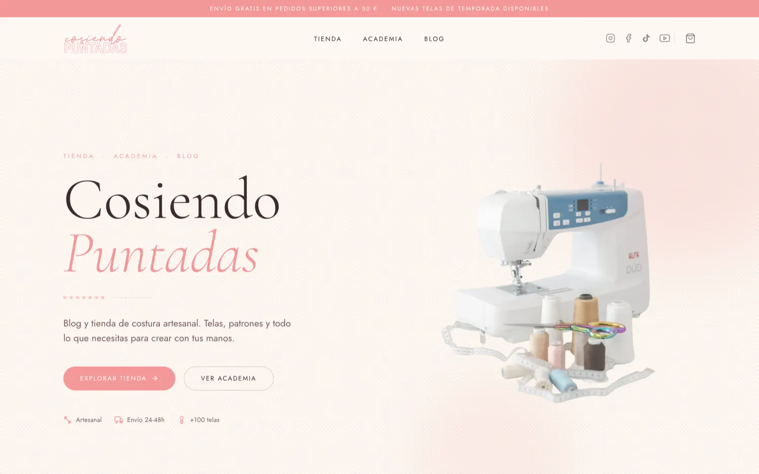 Cosiendo Puntadas en escritorio
