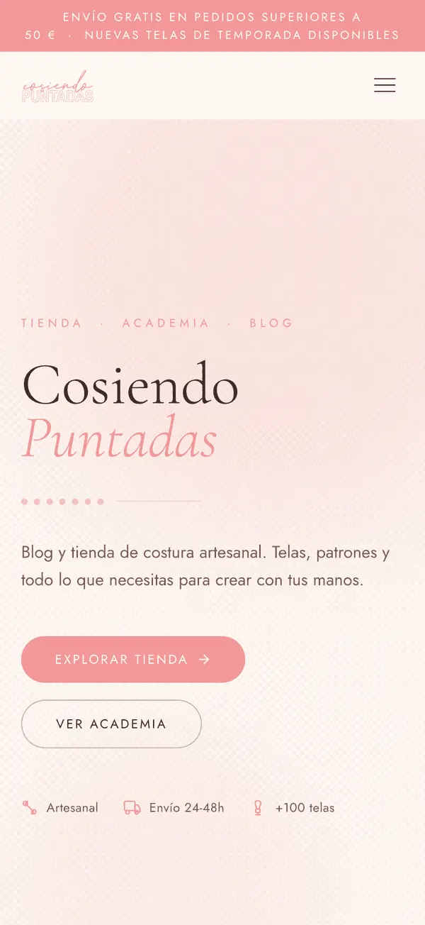 Cosiendo Puntadas en móvil