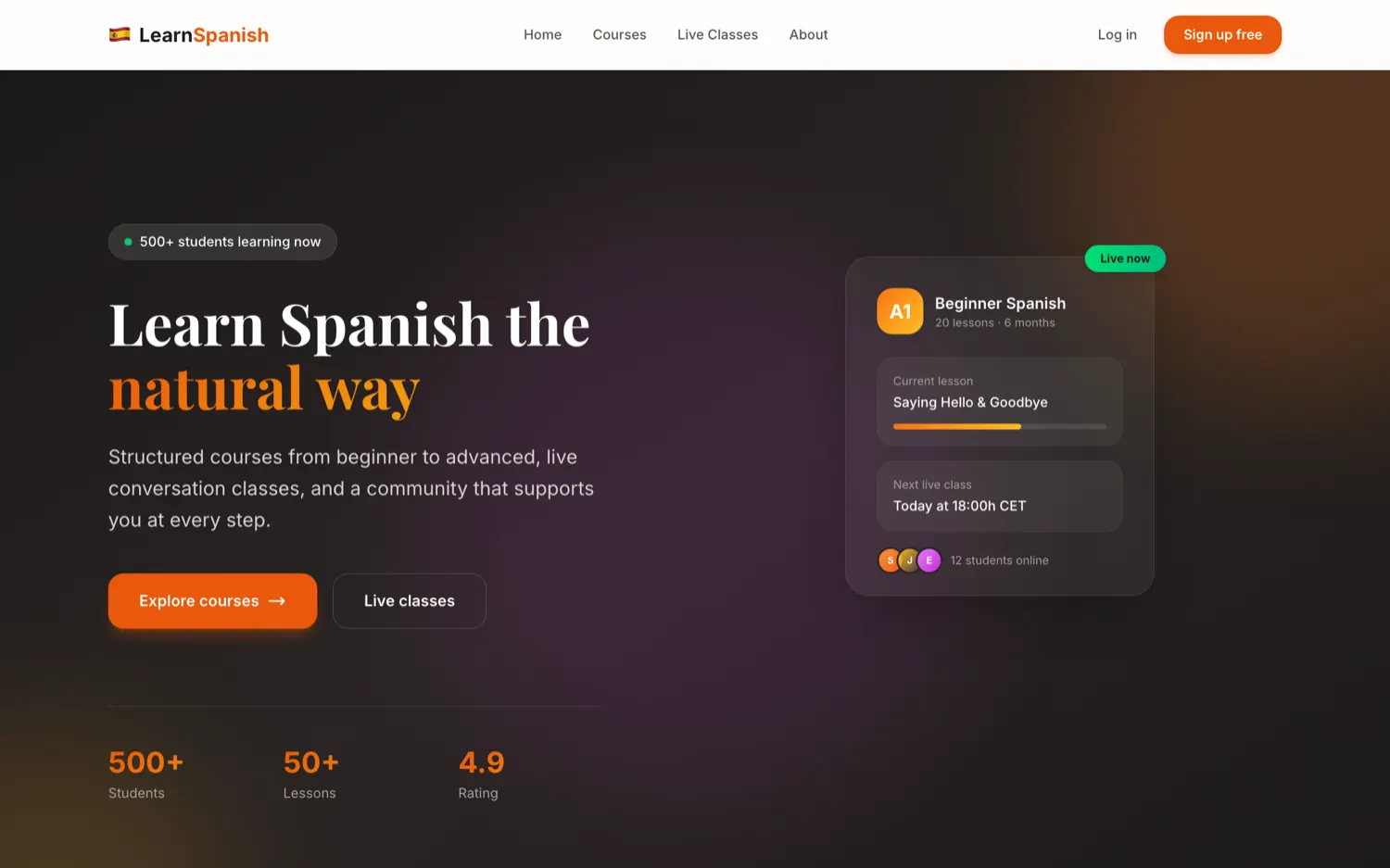 LearnSpanish en escritorio