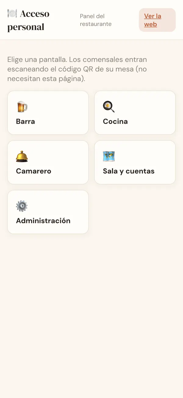 App de restaurante en móvil